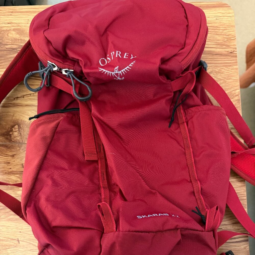 Osprey Skarab 22L Hiking Backpack in Mystic Red, Small (Used in Good Condition)